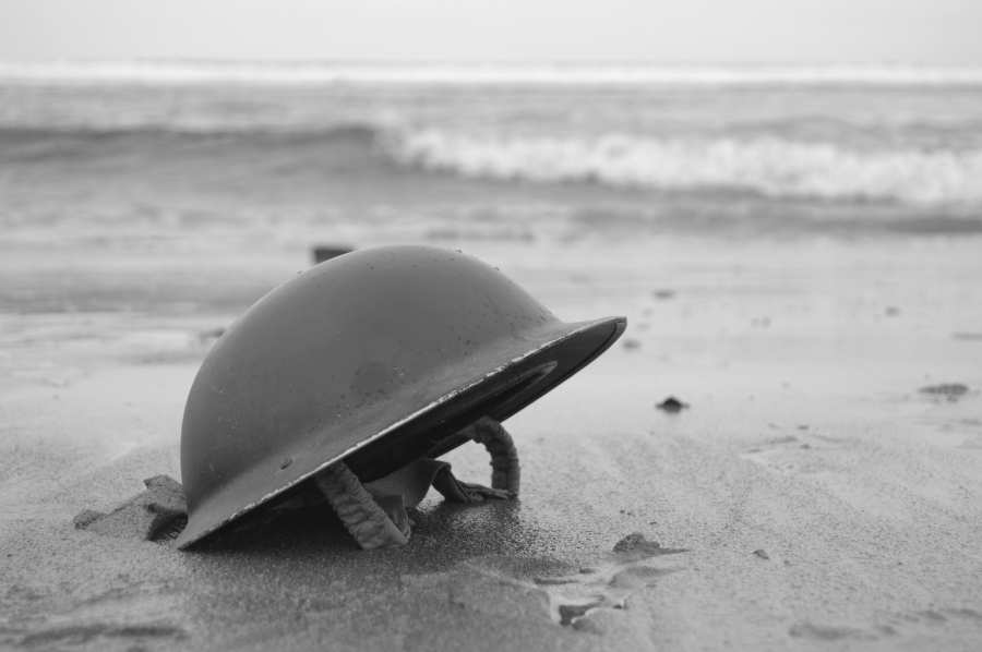 wwii-helmet-on-beach_900
